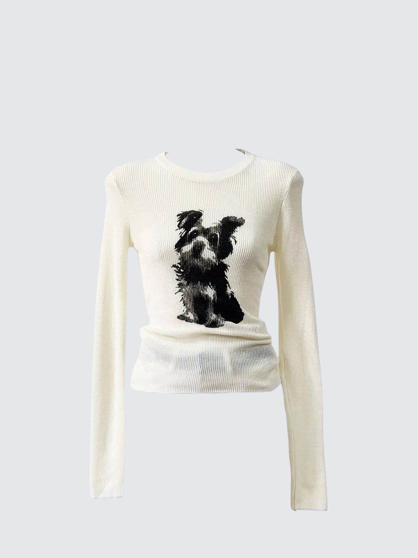 Dog Print Knit Tee Women