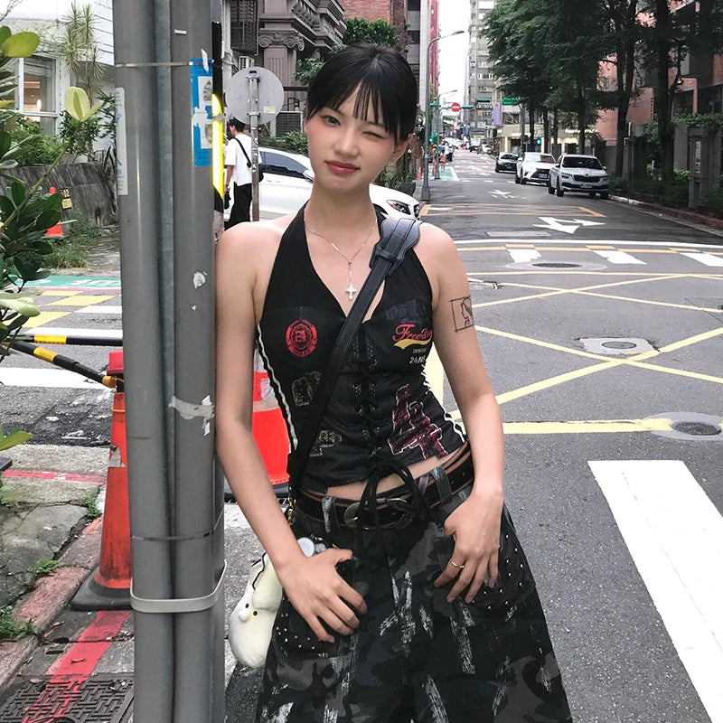 Retro Sports Jersey Cami Adjustable Tank Top