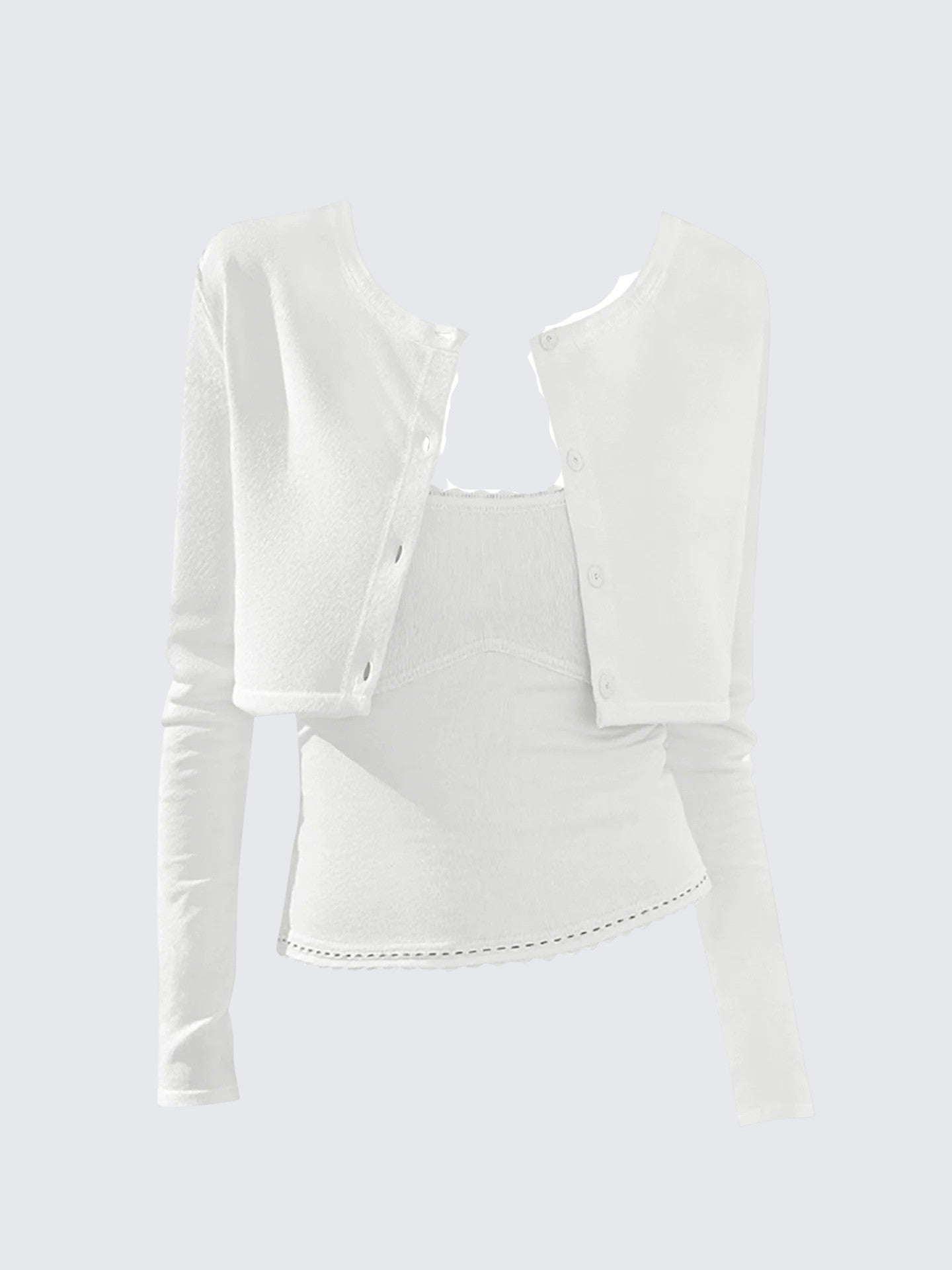 Plaid Contrast Two-Piece Set