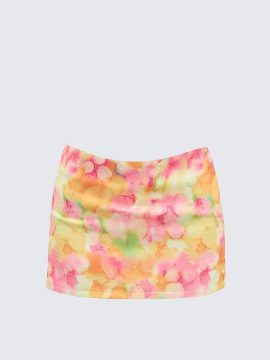 Dopamine Floral Mini Skirt