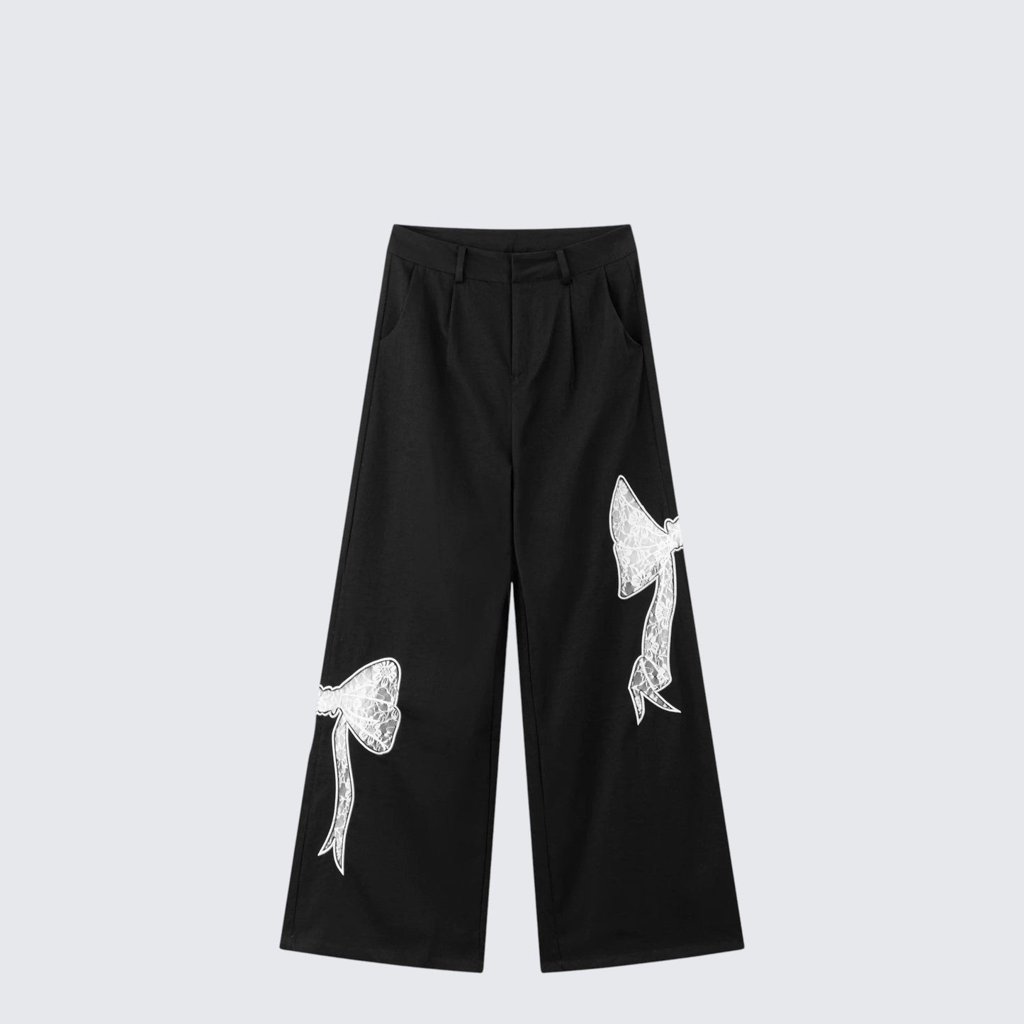 Lace Bow Balletcore Wide Leg Pants