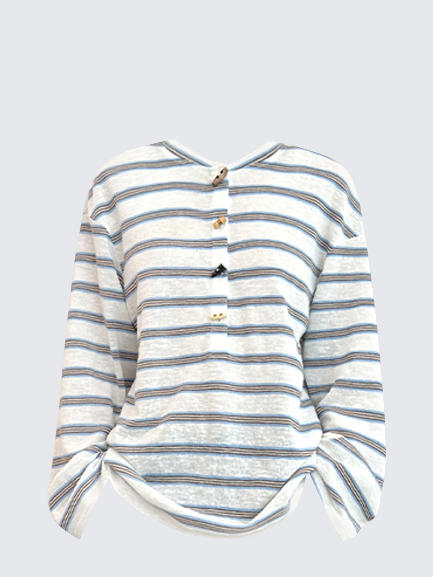 Horn Button Stripe Henley
