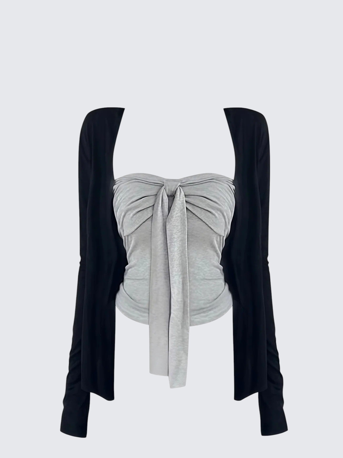 Grey Bustier Bow Set
