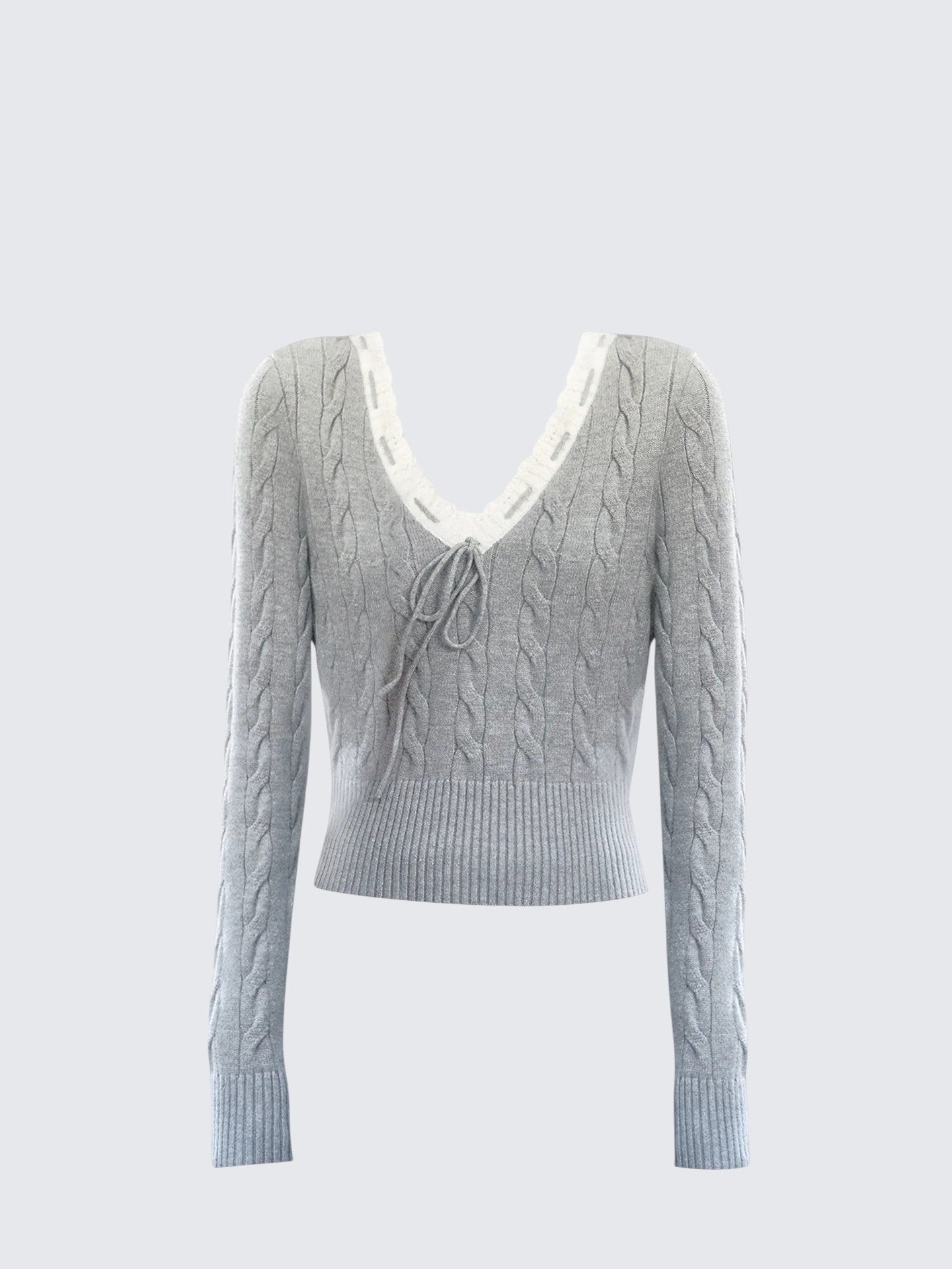 V Neck Contrast Trim Sweater Women