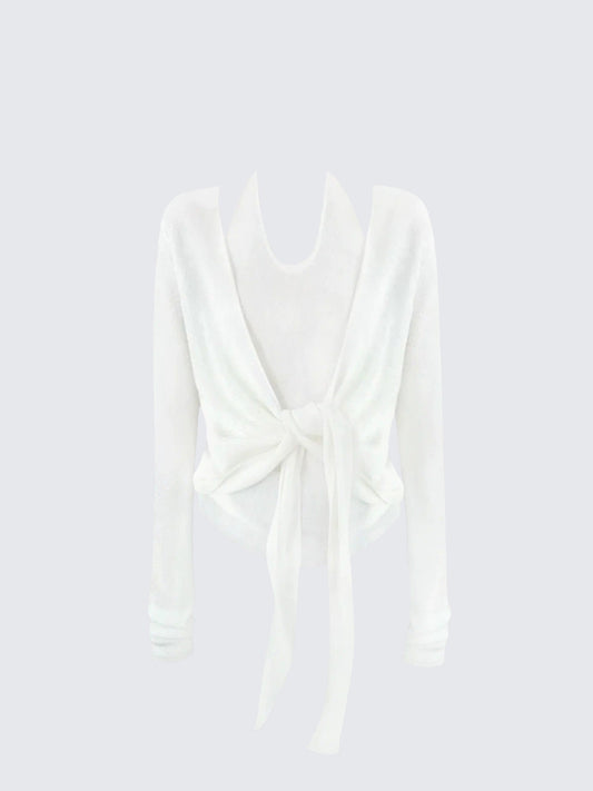 Korean Halter U-Neck Faux Knit