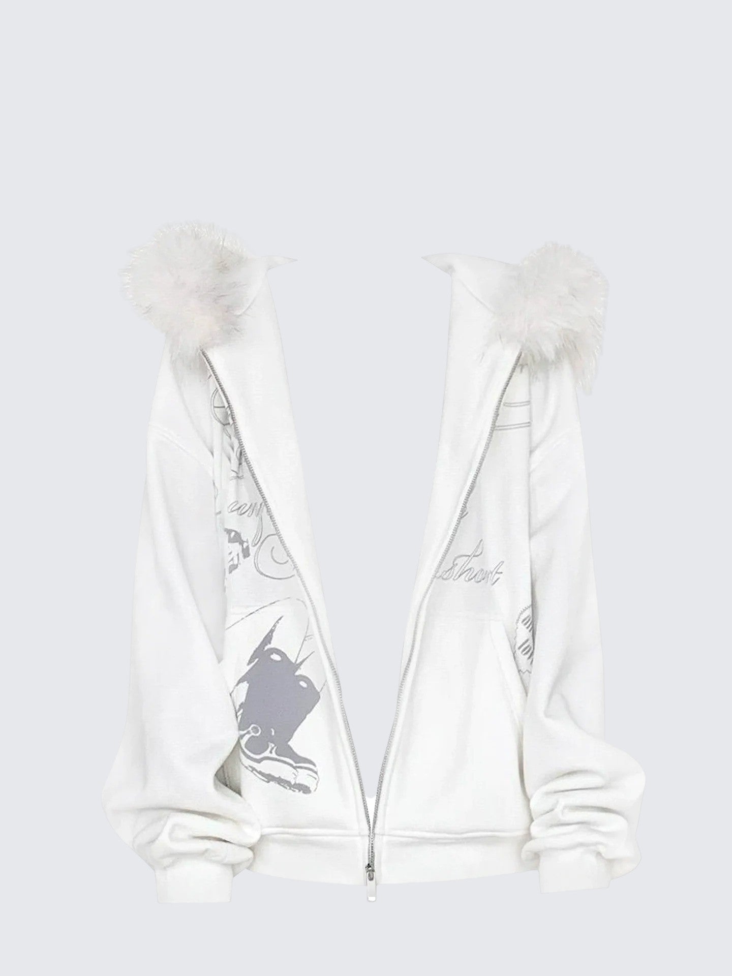 Fur Collar Hoodie Cardigan Women