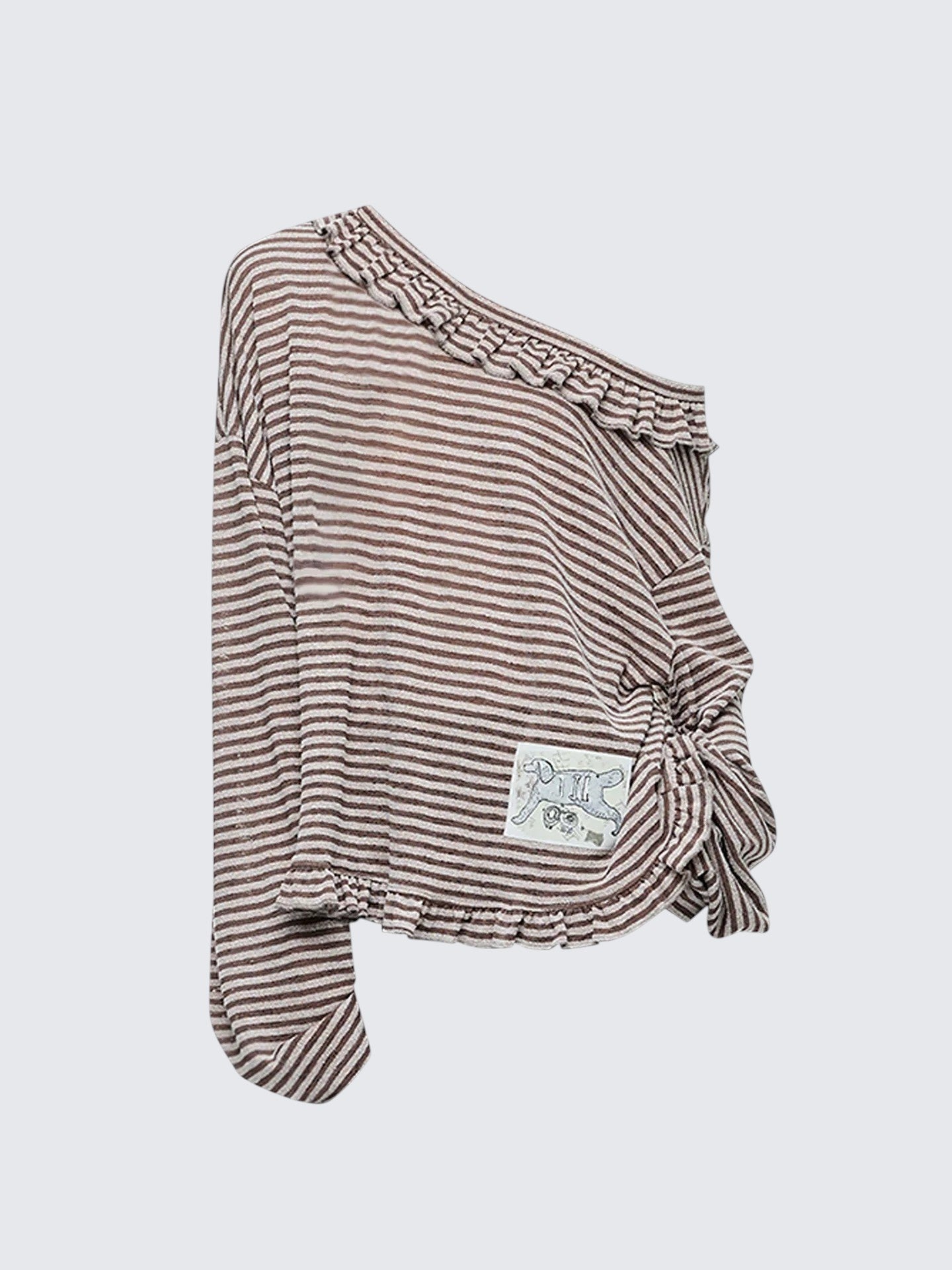 Graphic Off Shoulder Long Sleeve Tee Women