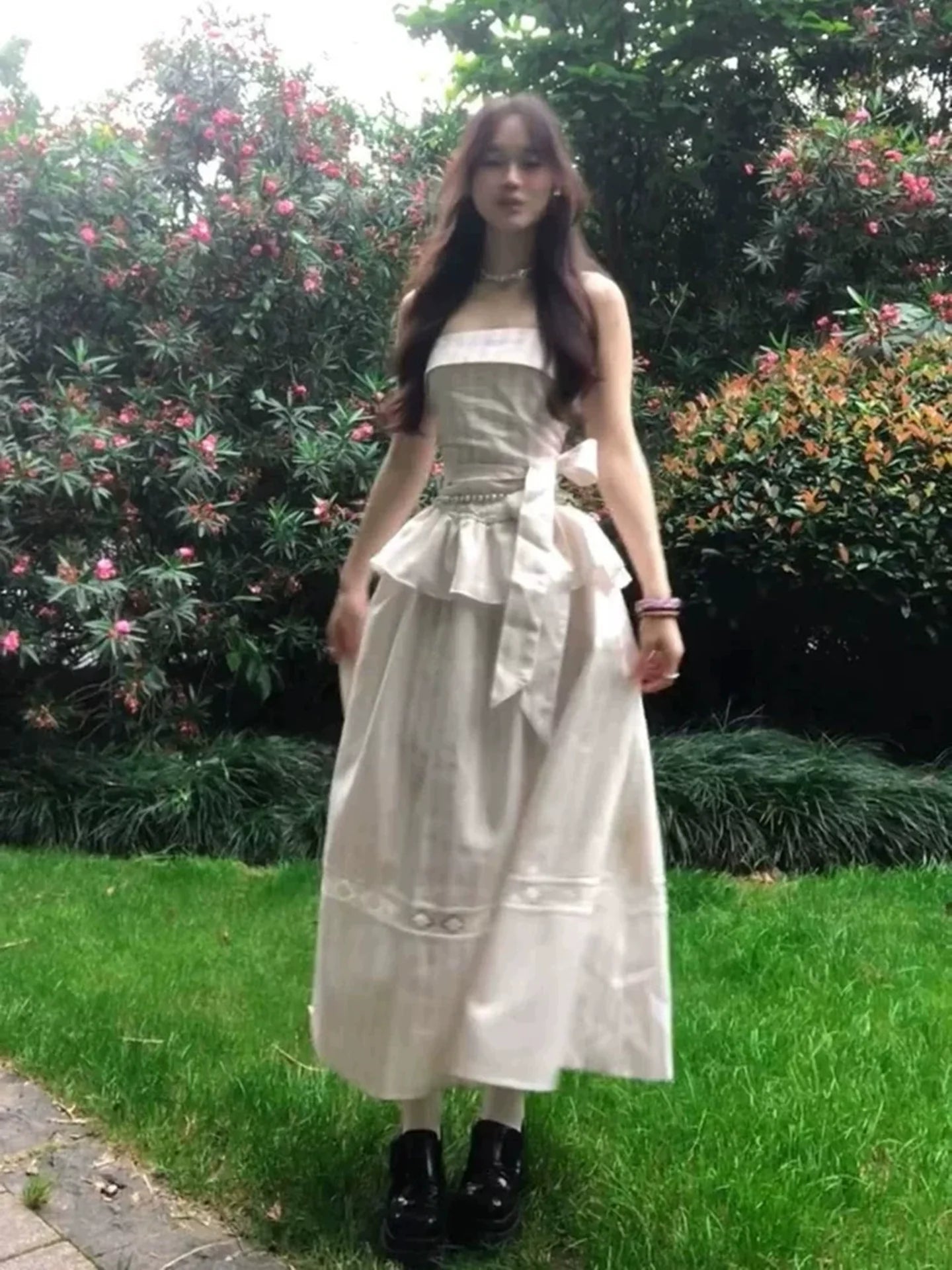 Sweet Pink Stripe Tube-Top Slip Dress for Vacation