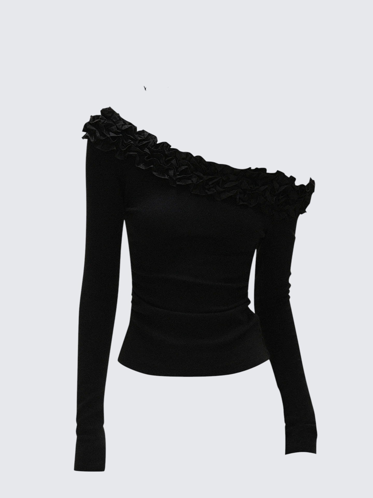 Off-Shoulder Ruffle Long Sleeve Top