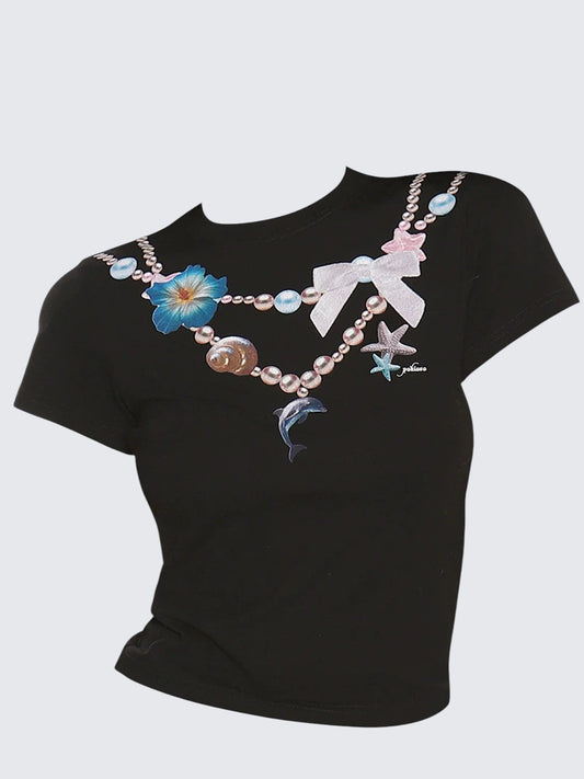 American Necklace Print Tee