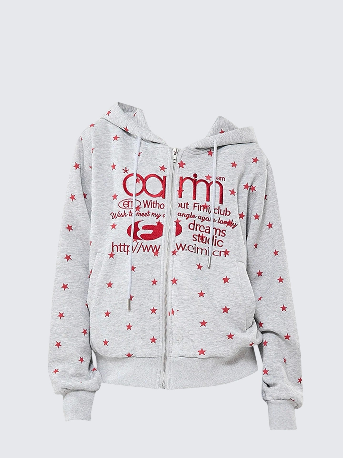 Star Print Zip Hoodie Women