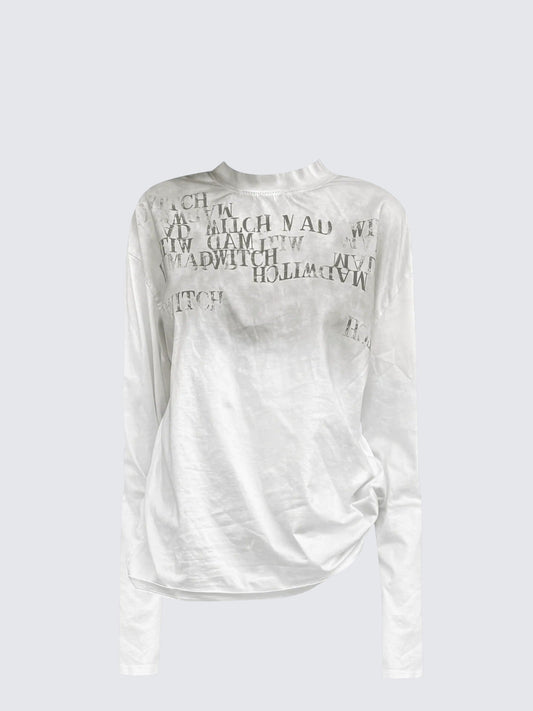 Asym Letter Print Tee Women