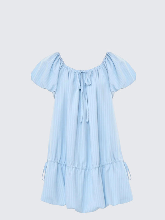 American Square Neck Bubble Sleeve Dress