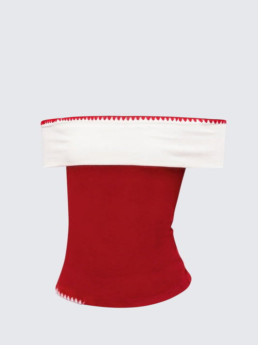 American Colorblock Off-Shoulder Tee