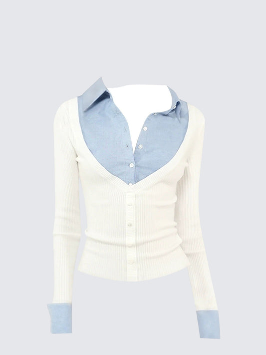 Colorblock Polo Layered Tee Women