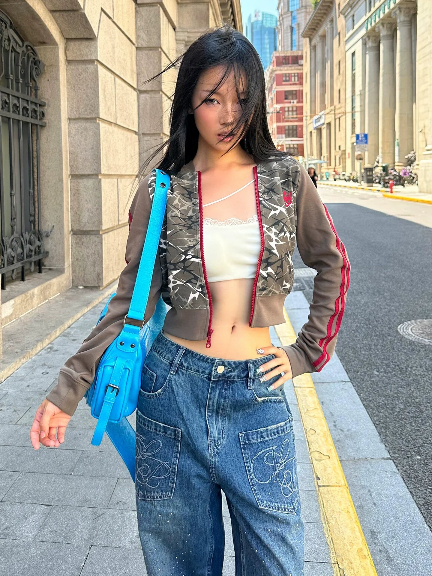 Retro Camo Zip Up Hoodie