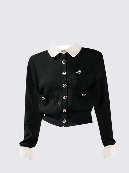 Korean Fake Two-Piece Knit Cardigan