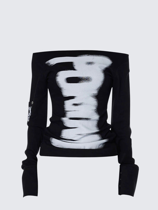 Off Shoulder Letter Tee