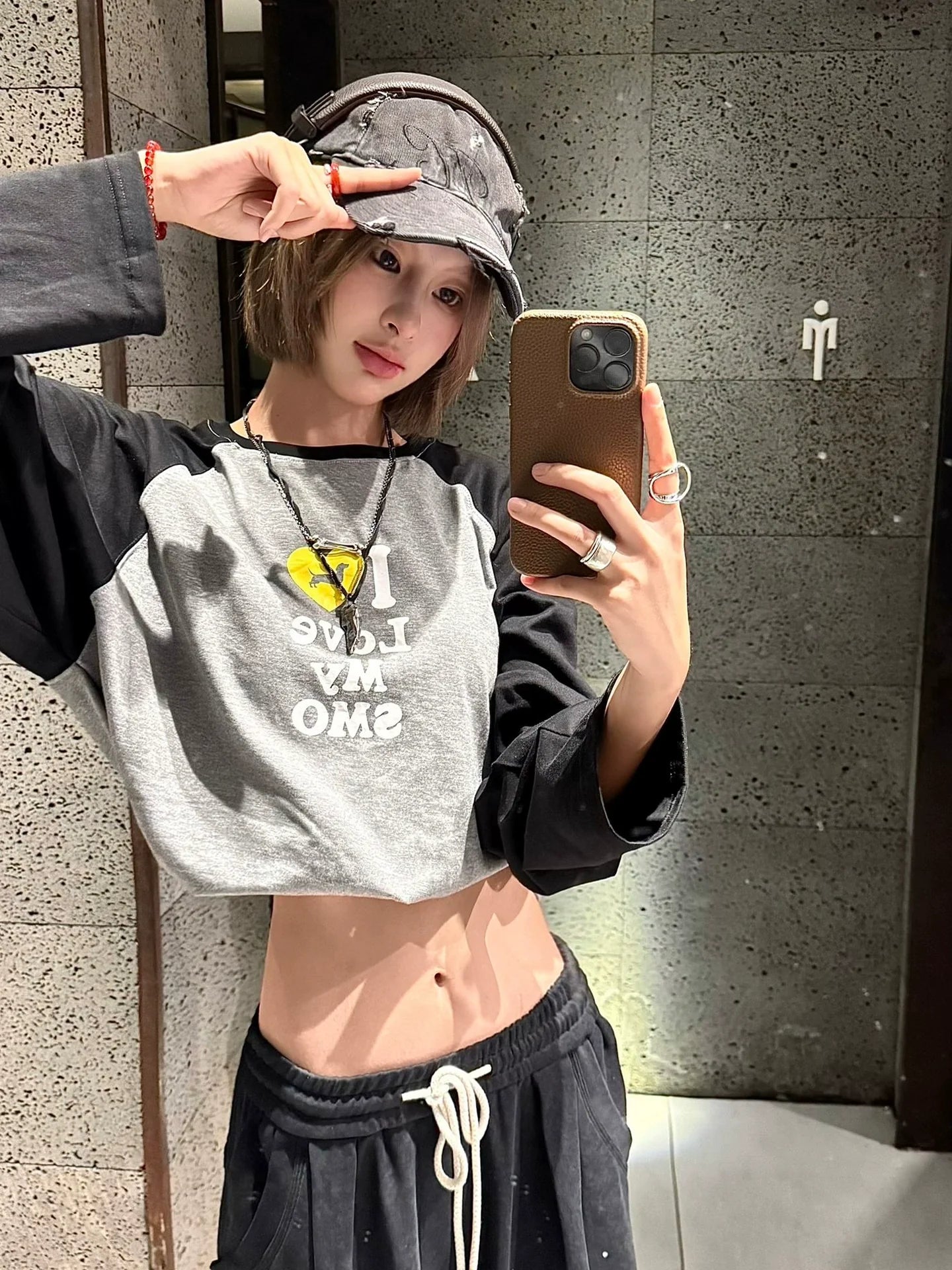 Korean Raglan Dachshund Long Sleeve Tee Autumn Loose Base Layer Top