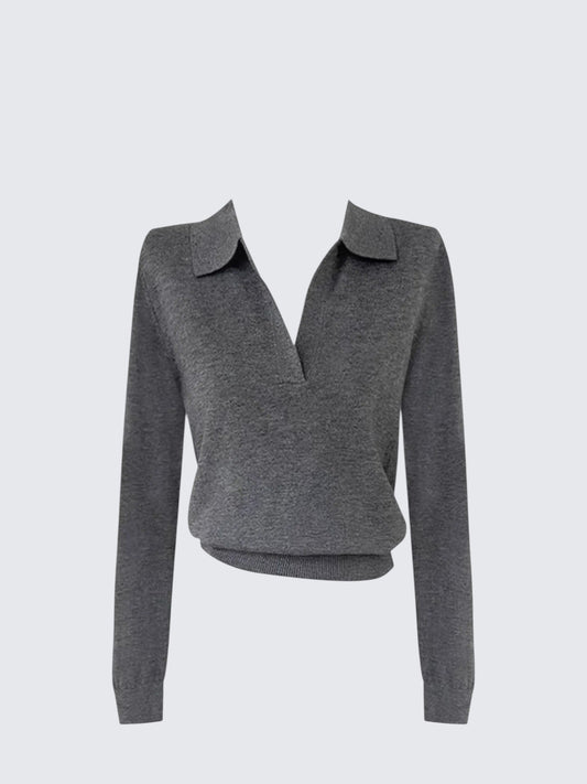 Old Money Polo Knit Top