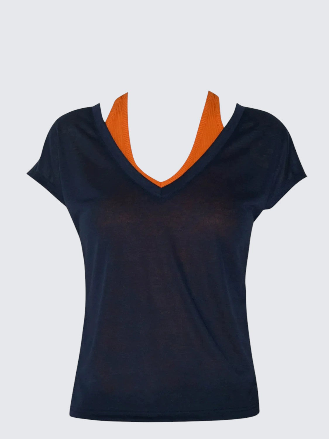 American Navy V-Neck Two-Piece Set