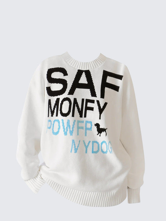 Jacquard Letter Knit Women