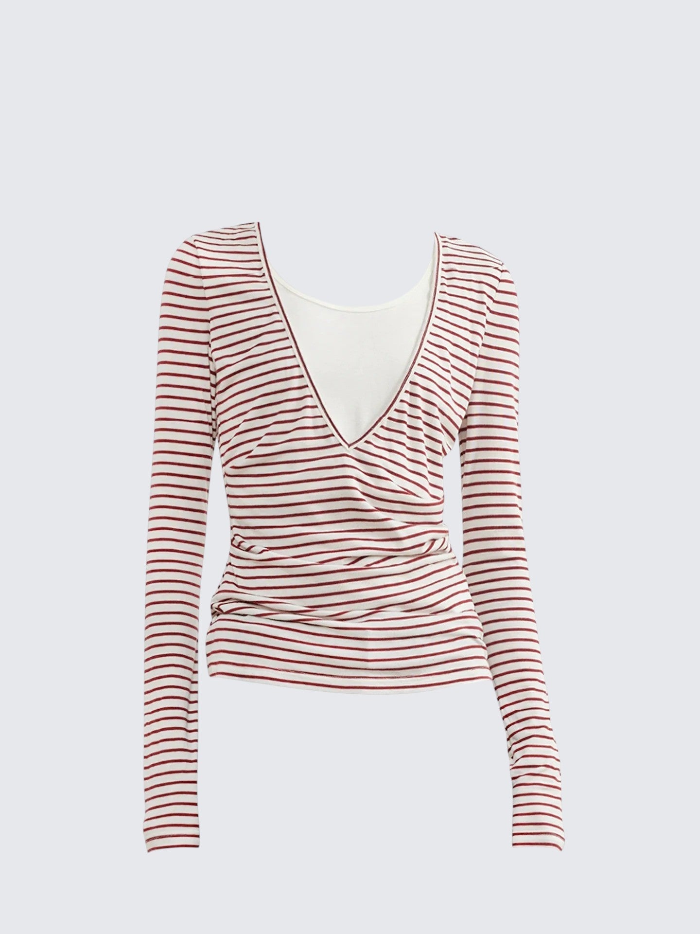 Retro Contrast Striped Layered Long Sleeve Tee