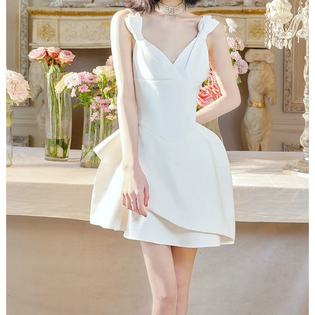 Irregular Spaghetti Strap Gown Prom Dress Slim Fit