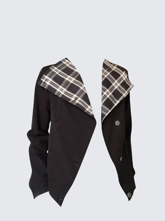 Oversized Collar Biker Jacket Women