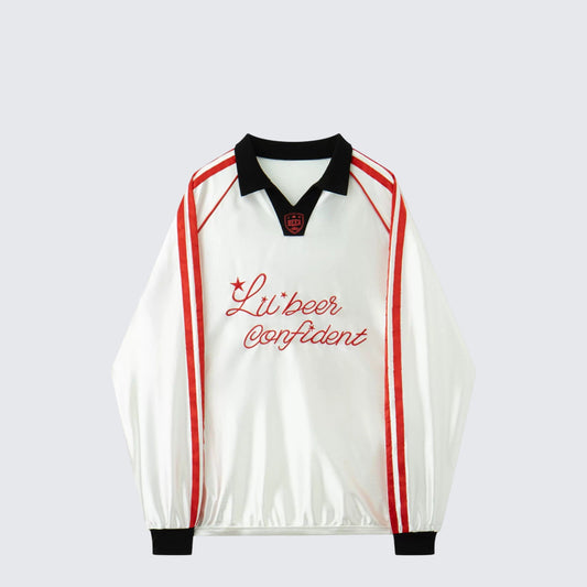 Retro Striped Long Sleeve Jersey Top