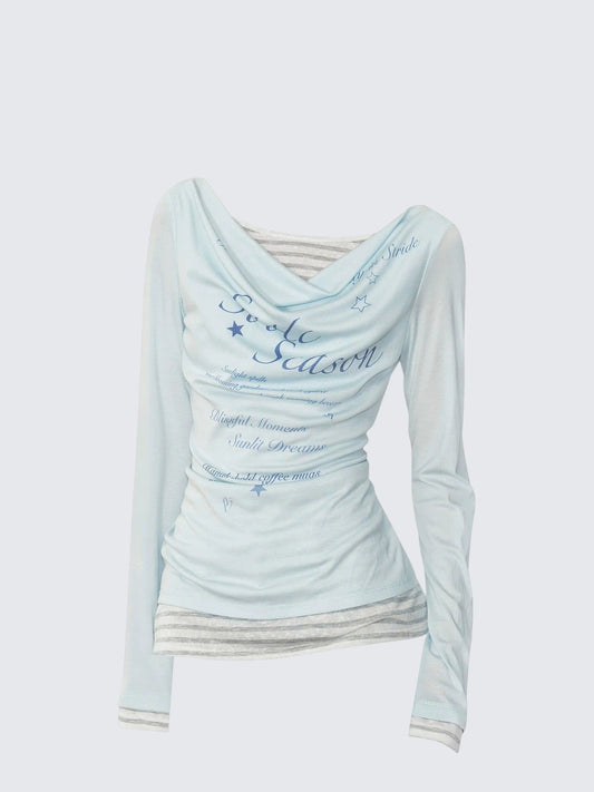 Layered Slouchy Neck Tee