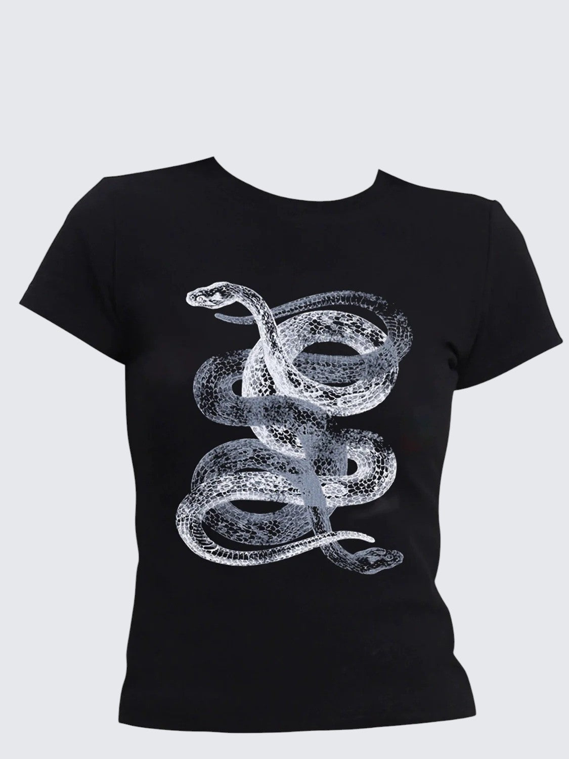 American Edgy Snake Print Short Sleeve T-Shirt