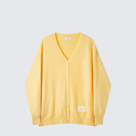 Cream Lace Flower Cardigan Women