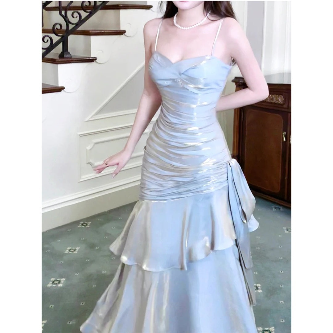 Mermaid Luxury Adult Ceremony Spaghetti Strap Gown Dress