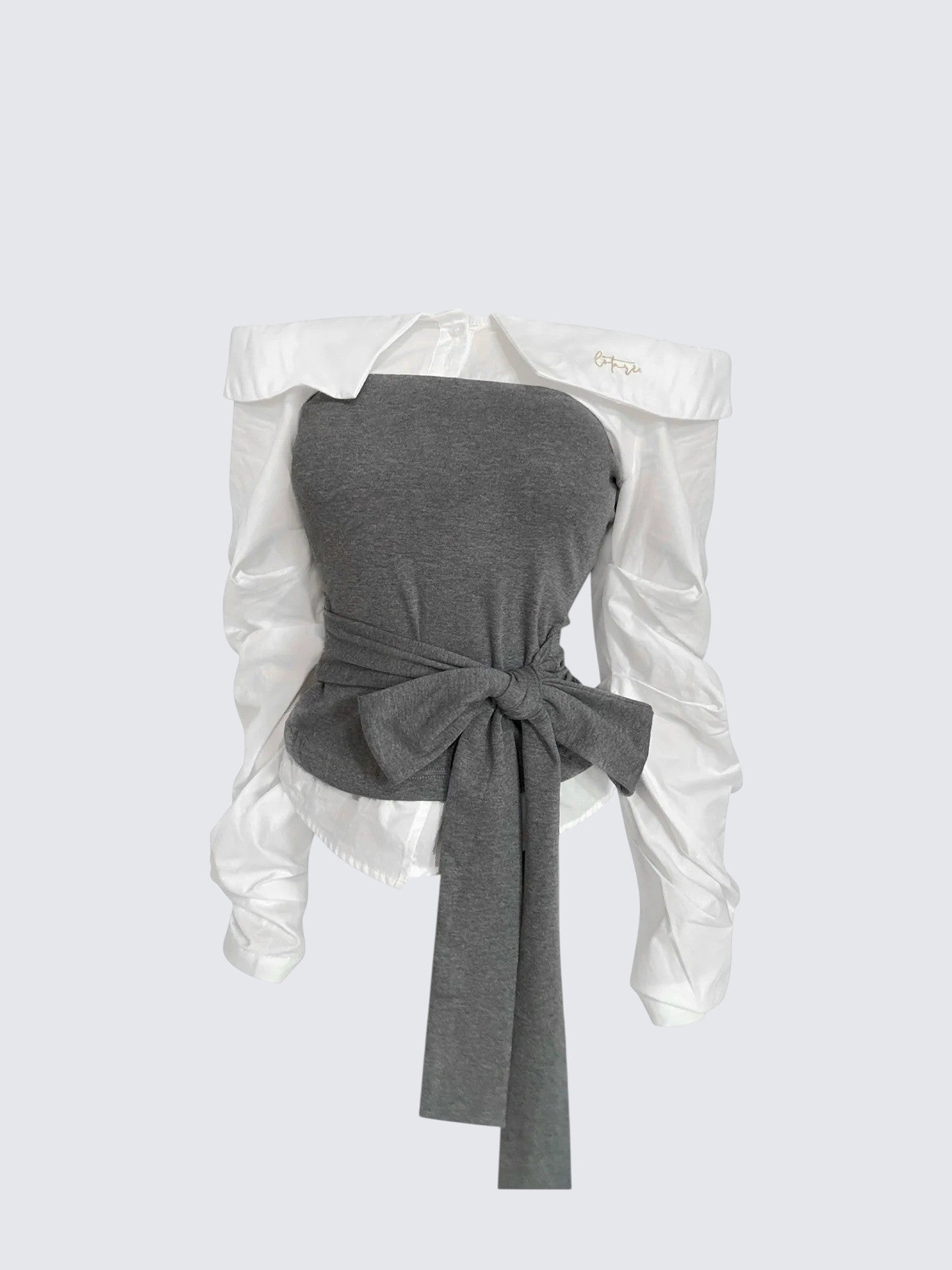 Off Shoulder Contrast Shirt Women