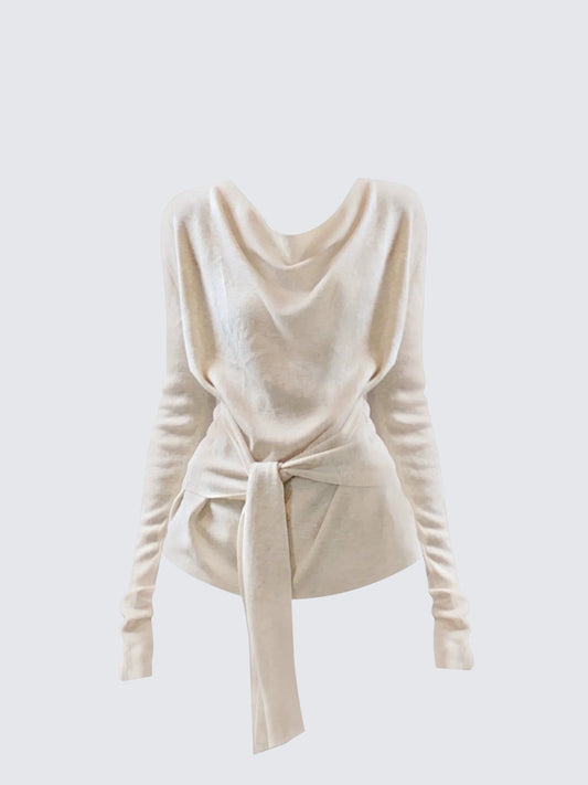 Draped Tie Waist Knit Women