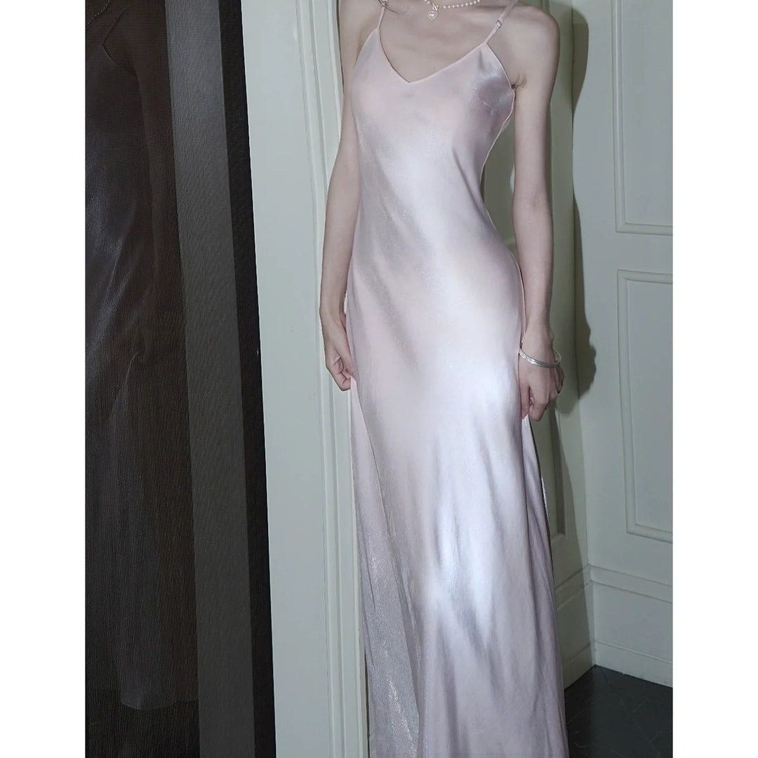 French Pink Asymmetrical Mermaid Gown Dress – Elegant Evening Dress