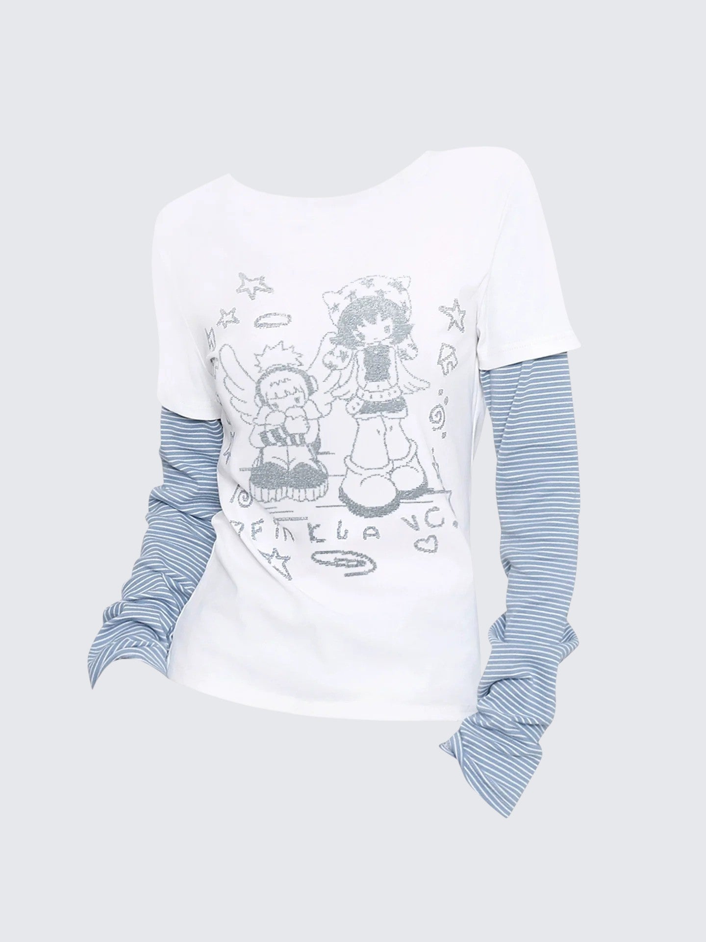 Striped Layered Y2K Long Sleeve Top