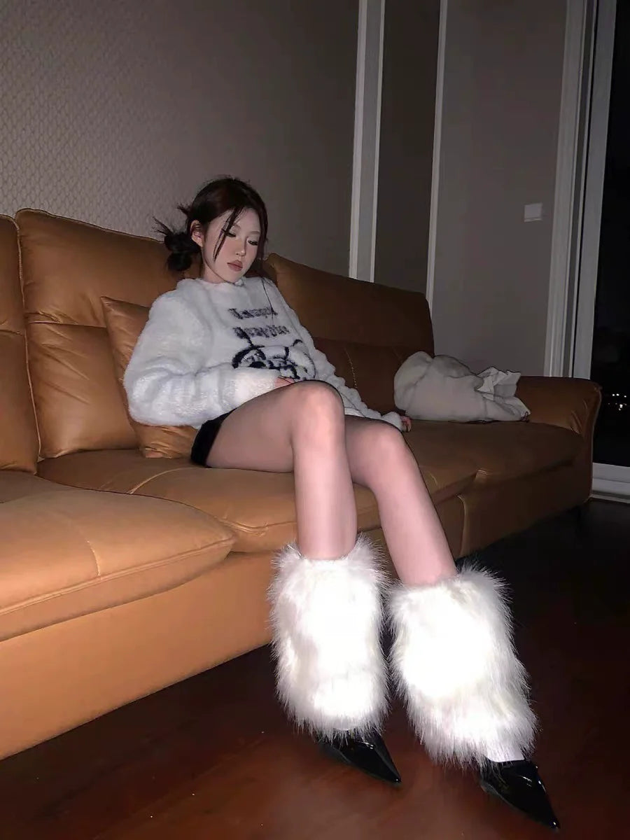 Y2K Punk Spider Soft Faux Mink Sweater