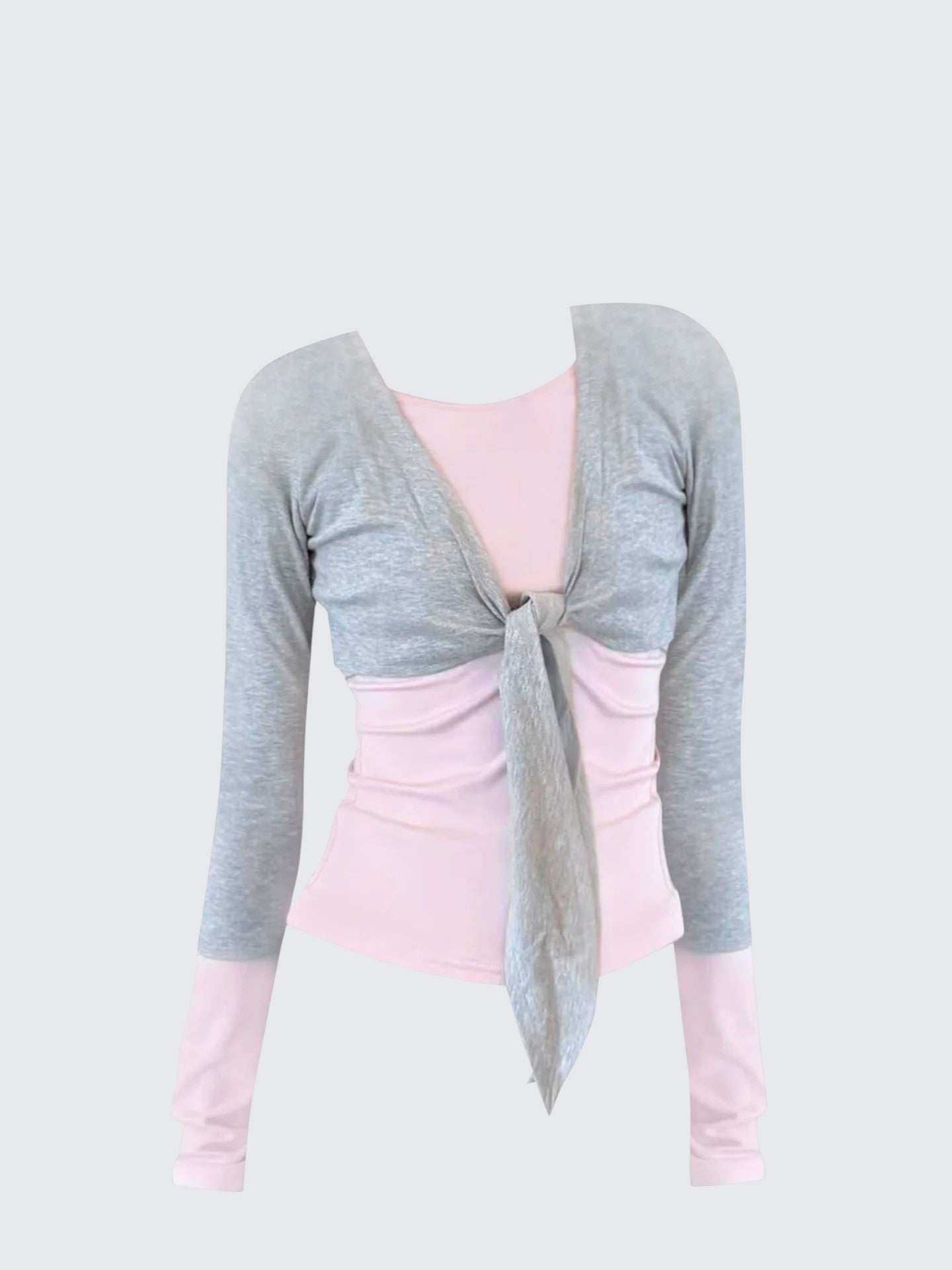 Twisted Bow Layered Long Sleeve Tee Women