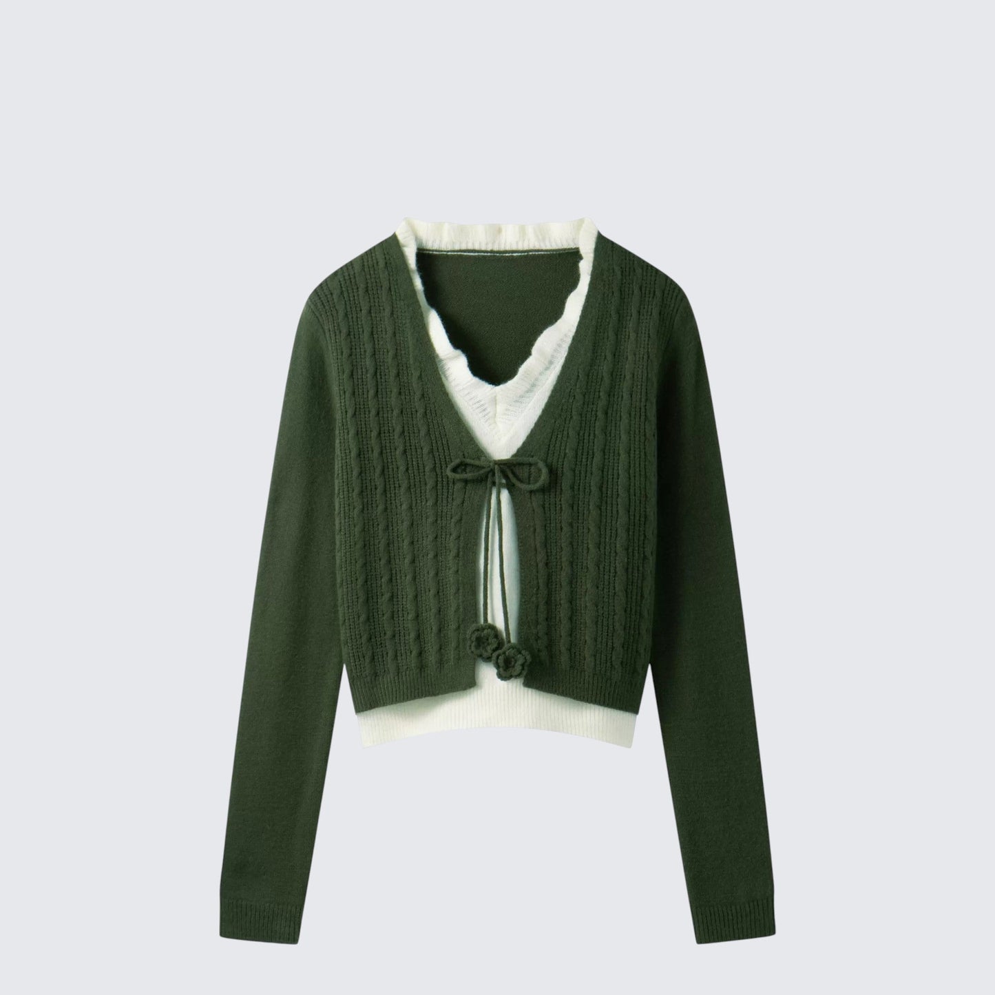 French Vintage Layered V-Neck Knit