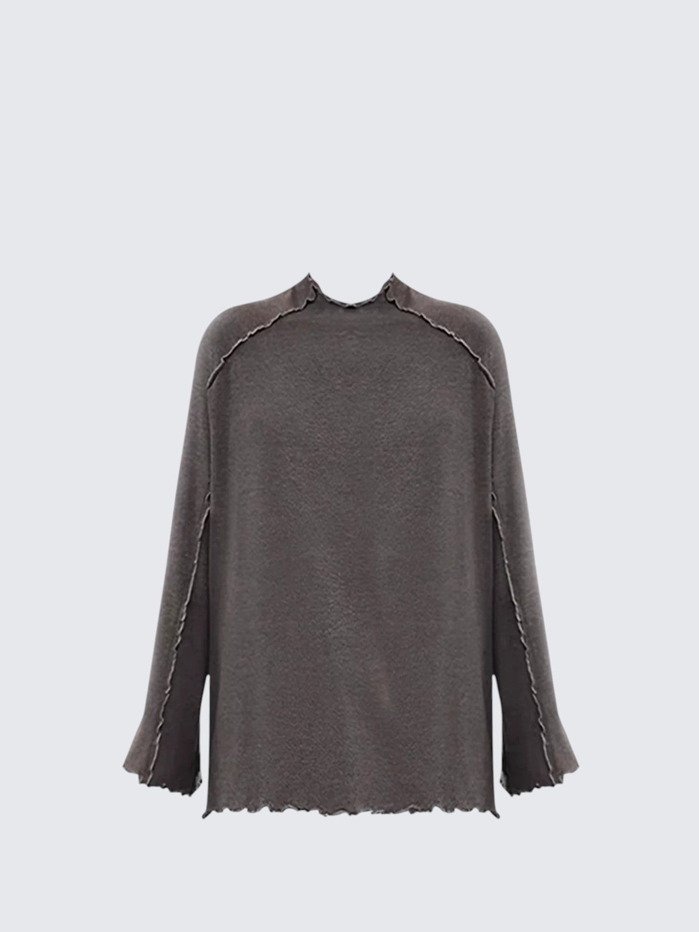 Korean Lace Long Sleeve Gray Tee