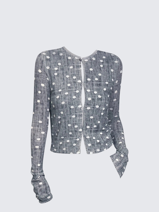 Textured Lace Dot Cardigan