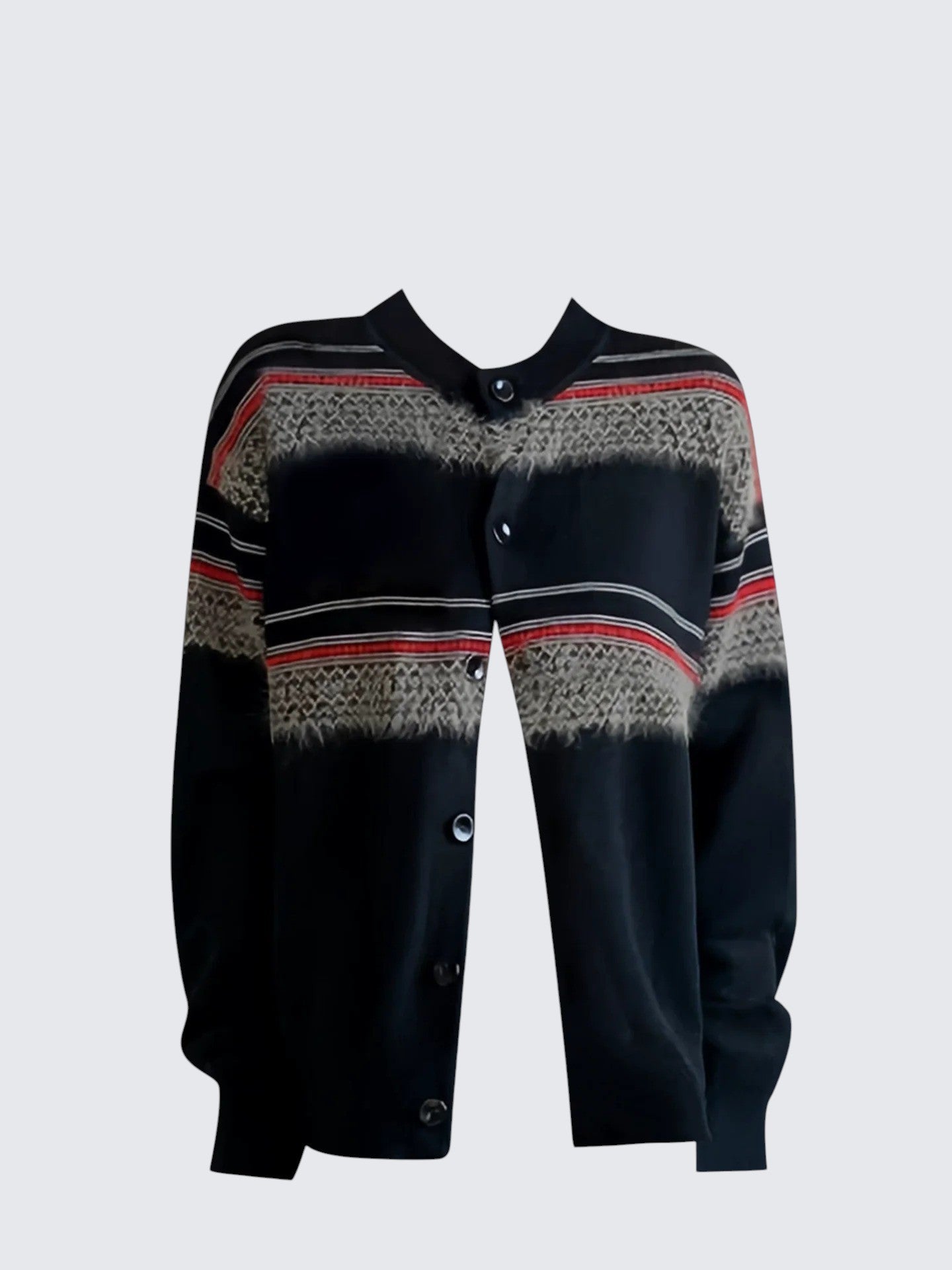 Vintage Faux Fur Striped Cardigan