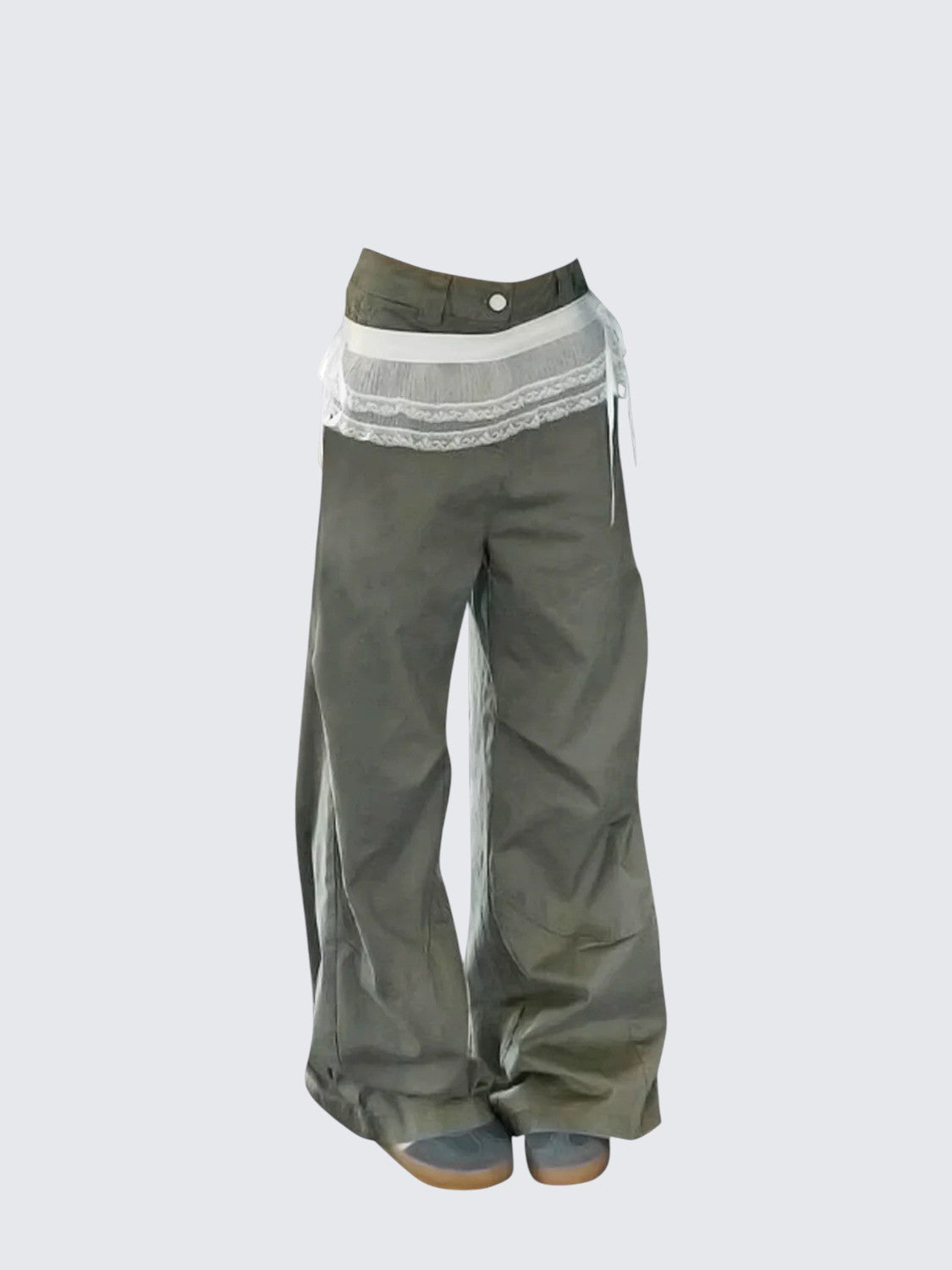 Vintage Lace Panel Cargo Pants