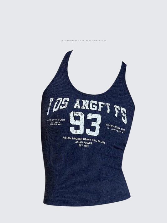 American Street Y2K Letter Halter Tank