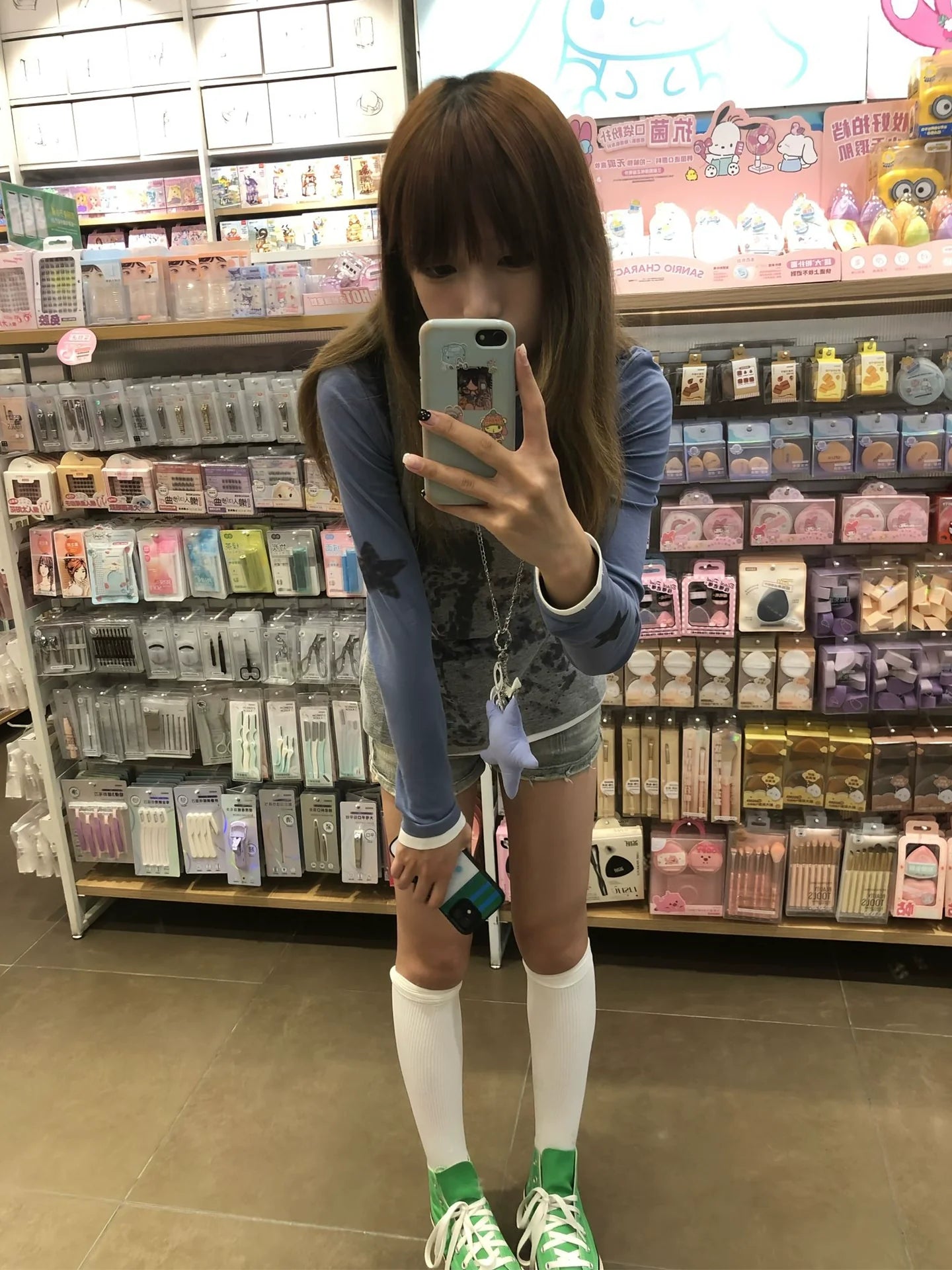 Y2K Star Girl Print Two-Piece Long Sleeve Tee Layered Vest Set