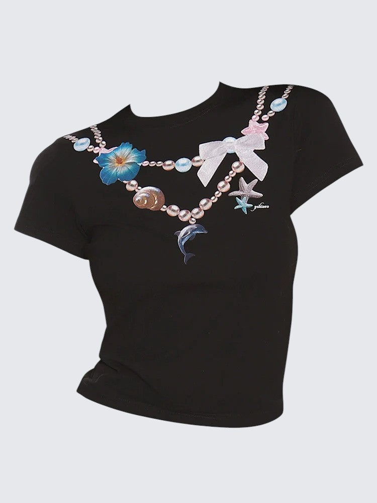 American Necklace Print Tee