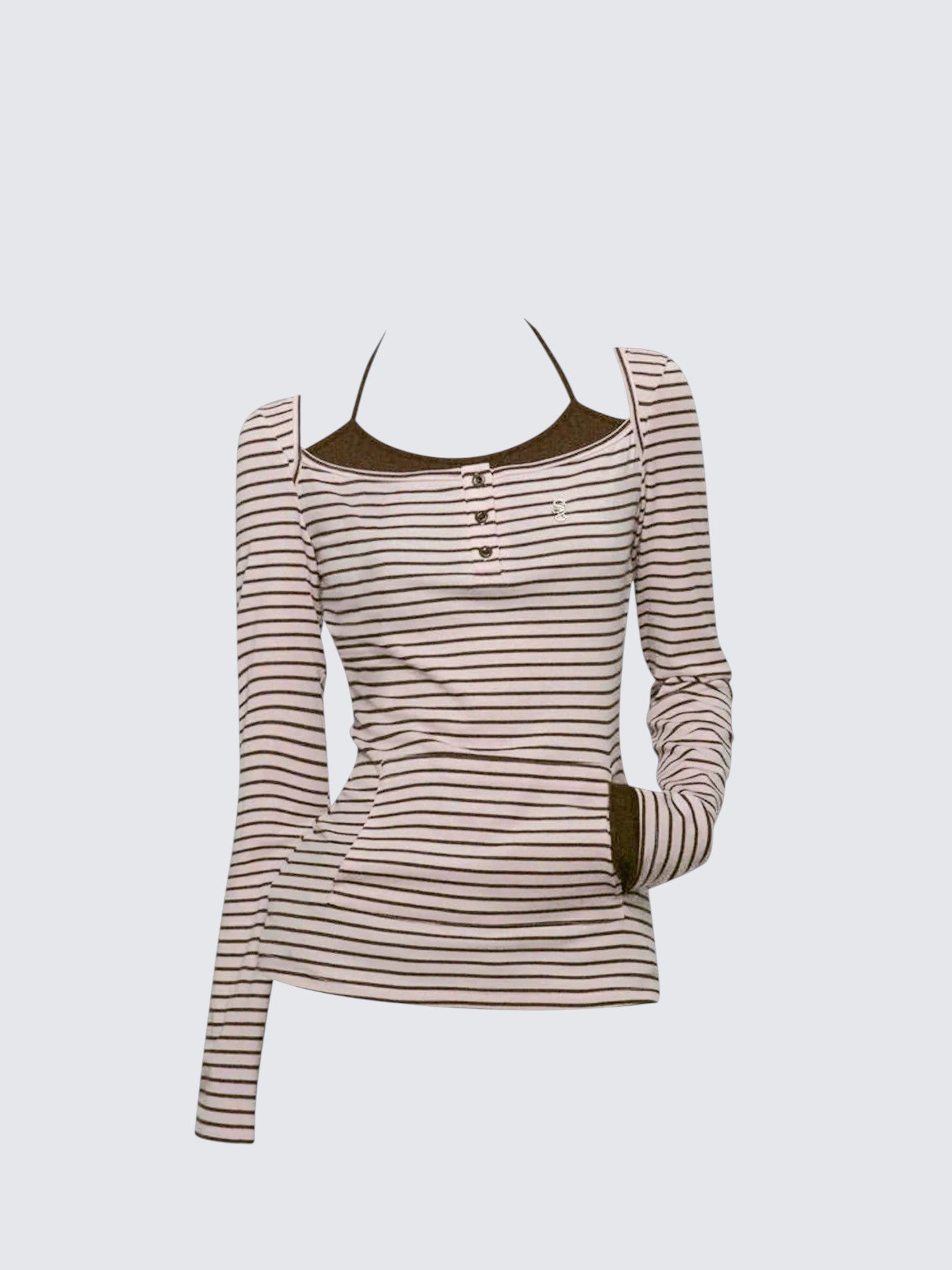 Layered Stripe Halter Tee Women