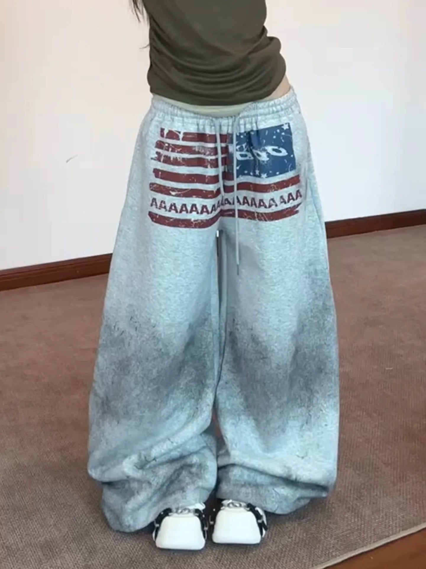 Retro Gray Baggy Sweatpants